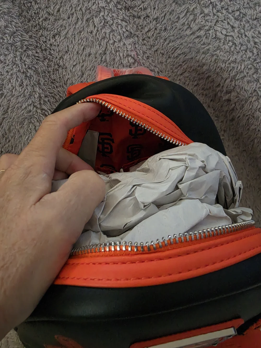 Loungefly San Francisco Giants Orange & Black Mini Backpack